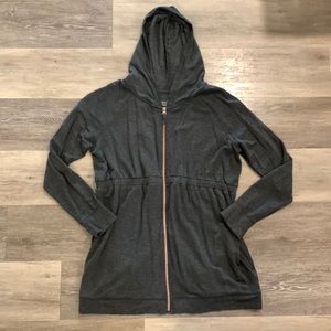 Isabel Maternity gray tunic zip-up hoodie size large